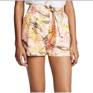 Joie Womens Jalynn Floral Linen High-Waisted Shorts Size 2